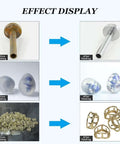 Before and after effects of the 335mm Electric Jewelry Vibration Tumbler Polisher With 6.2L Rock Tumbler Bowl.