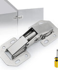 Two Pack Hidden Hinges For Frameless Cabinet Doors 90 Degree Concealed Surface Mount Hinges Fits Door Thickness 0.6 To 1 Inch