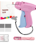 Pro Grade Dope Fabric Stitch Gun And Tagging Tool Kit For Clothes With 3000 Fasteners, needles, craft knife, pink and blue design