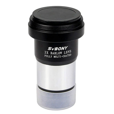 2x Barlow Lens for 1.25 Inch Eyepieces With M42 Thread, Multi Coated Broadband Green Film, Telescope Accessory shown close-up
