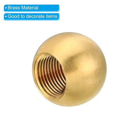 Brass Lamp Finial Cap Knob M12x1 Thread, 3 Pack No Tool Needed Screw Caps For Lighting And Furniture Decor, ball style close-up