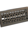 Marquis Floor Register 4 In By 10 In Duct Opening In Dark Oil Rubbed Bronze With Solid Steel Face, angled view showing design and finish.