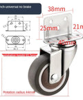 Heavy Duty Silent Swivel Casters With Soft Rubber Universal Wheels For Furniture Movers, 2-inch size, with stainless steel base.