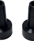 Beefy PE Stopper Set For Zip Line Spring Brake Systems, heavy duty hard plastic impact cushions, side view, 2 pack