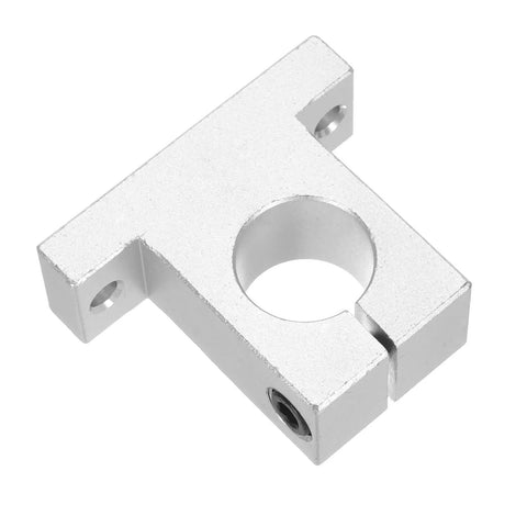 4 Pack SK25 Aluminum Linear Rod Rail Shaft Support Brackets for 25mm Shaft shown in a silver tone, front view.