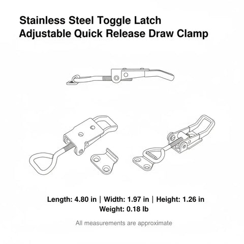 Adjustable Stainless Steel Toggle Latch Clamp for Toolboxes Cabinets and Storage Cases Quick Release Draw Catch Rust Resistant