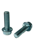 Grade Five Serrated Hex Flange Bolts Zinc Plated Quarter Inch Thread Length One And A Half Inch Overall Length Heavy Duty