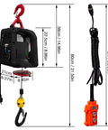 All In One 3 In 1 Electric Portable Hoist Winch 1500W Heavy Duty Lift With Wire And Wireless Remote Control 328 Ft Range