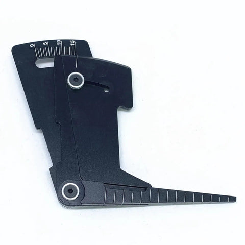 Rad Heavy Duty Metal Adjustable Camber Gauge Measuring Tool For 1/10 RC Car Setup 15 Degree Wheel Alignment Ruler in black.