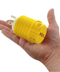 Person holding yellow component of Heavy Duty 5-15P To 5-15R Extension Cord End Kit Plug And Play Replacement Plug And Connector Set