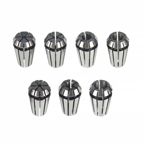 7Pcs ER11 Spring Collet Set For CNC Milling Lathe Tools And Engraving Machines, One Sixteenth To One Quarter Inch Range, Carbon Steel