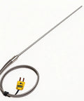 TL1915SL K-type thermocouple probe with 6in stainless steel tip and 40in braided cable, yellow digital readout