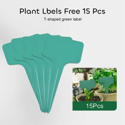 T-shaped green plant labels from 120 Cell Biodegradable Peat Pots Seed Starter Trays 12 Pack With 15 Plant Labels For Indoor Garden Germination Kit Easy Seedling Starter For Flowers Herbs Tomatoes And Cucumbers Eco Friendly.