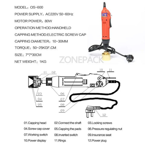 Rock Solid Handheld Bottle Capping Machine With Adjustable 10 To 50 MM Screw Cap Sealer 110V Electric Capper Tool That Works Like A Charm For Fast Shop Packaging And Daily Hustle Without Any Fuss Today