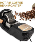Straight To Fresh Results Using This Fully Automated Electric Coffee Bean Roaster With A Heavy Duty 1600W Motor And Durable Steel Drum To Whip Up Your Daily Grinds Around The House Without Hassle, showing metal drum and control panel.