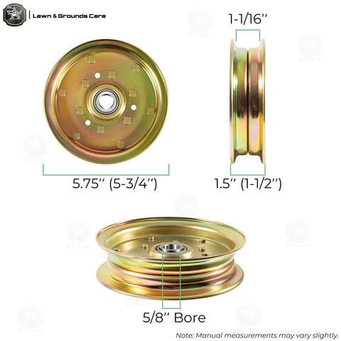 Flat Idler Pulley For Power Transmission With 1-1/16 Belt Groove, 5/8 Bore, 5-3/4 Outside Diameter, Heavy-Duty steel