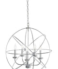 24-Inch Modern Orb Chandelier With Five Lights In Chrome Finish, Intertwining Ring Design For Farmhouse, Mid-Century Modern, And Industrial Vibe Spaces, Big Statement Ceiling Light Fixture