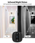 Smart Video Doorbell Camera With 4.3 Inch Display, WiFi Door Peephole Monitor, night vision demonstration in hallway