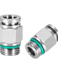Two connectors from 50Pcs Pneumatic Hose Fittings Must-Have Kit With 304 Stainless Steel Quick Release Air Tube Connectors