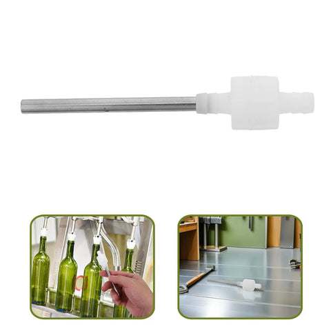 Leak-Proof Plastic Filler Check Valve Replacement With Backflow Protection For Liquid Filling Equipment Food Safe Material Easy Install No-Drip Filler Nozzle Valve For Filling Machines And Piping, white plastic and metal tube