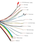 Wiring diagram for Powerful 3000W 72V Brushless DC Motor Kit with labeled cables for scooter and go-kart installation.