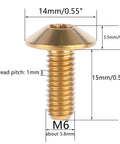 4 Pack Titanium Bolts M5 And M6 Torx Head Screws For Bicycle And Motorcycle, 12Mm 15Mm 20Mm Lengths, Grade 5 Titanium, Corrosion Resistant Gold Finish