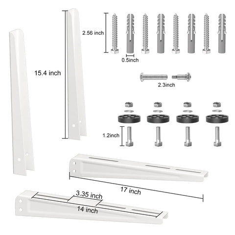 Heavy Duty Wall Mount Bracket For Outdoor Mini Split AC 7000 To 15000 BTU Supports Up To 330 Lbs with Easy Install Hardware