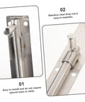 Heavy Duty Stainless Steel Sliding Gate Latch And Barn Shed Door Security Bar showing easy-install drop rod design.