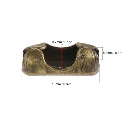 Three Point Two Millimeter Ball Chain Connector Clips Crimp Links For Bead Chains Iron Bronze Finish Built Tough Clasp Fasteners 10mm