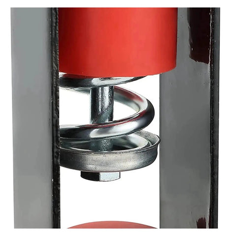 Close-up of Superior Spring Vibration Isolator Hangers 12 Pack Ceiling Damping Mount with steel and polymer elements.