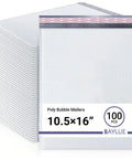 Large 10.5x16 Inch Poly Bubble Mailers With Self Seal Air Lined Cushioned Envelopes 10.5x15 Usable Size 100 Pack Bulk Lightweight Shipping Bags