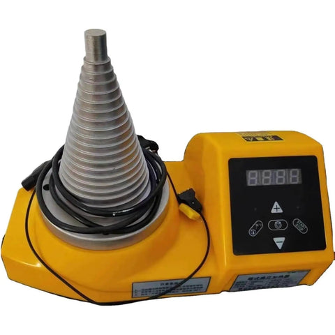 Built Like A Tank Induction Bearing Heater With Digital Temp And Timer Controls Fits 20 To 120 Millimeters Bores, yellow machine with display.