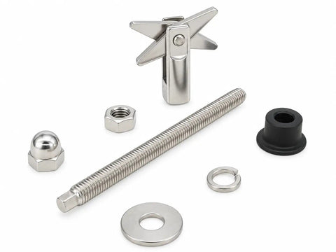 Tough As Nails Heavy Duty X Head Toggle Bolts For Hollow Wall Drywall Anchor Fasteners M8X150mm Pack Of 4 components including bolts and washers.