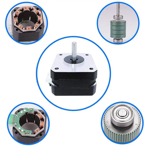 Nema 17 Stepper Motor Bipolar 1.8 Degree 200 Steps Per Revolution 4.1V 1A 13 Ncm Torque shown with internal components