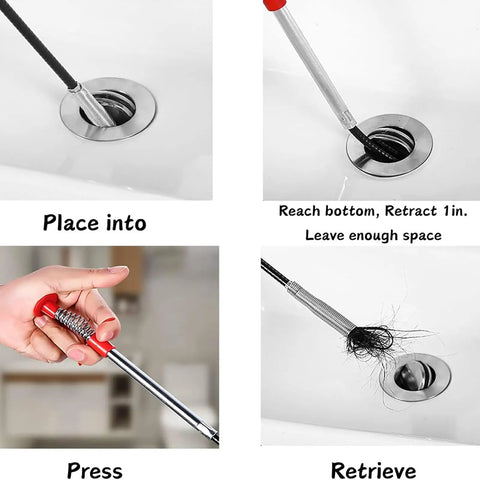 Flexible Grabber Claw Tool Reacher With Four Claws Bendable Hose For Hair Clog Removal In Kitchen Sink Bathroom Drains Toilet Easy To Use Plumbing Snake Tool For Home