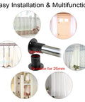 Ultra Premium 4 Pack Stainless Steel Flange Rod Holders Fit 1 Inch Closet Pipes built different, suitable for 25mm rods