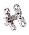 Hidden Cross Hinges For Doors 4 Pack 180 Degree Opening Stainless Steel Satin Finish Invisible Gate Hinges For Folding Doors Cabinets Chests And Wooden Boxes Vctitil, close-up view