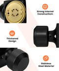 8 Piece Black Dummy Door Knob Set For Closet And Interior Doors Matte Black Finish Non Turning Handles With Single Side Rectangle Panel Ideal For Modern Homes And DIY Projects Convenient Latch Free Operation, black stainless steel close-up