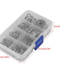 200 Piece Stainless Steel Flat And Spring Washer Set With Box For M5 M6 M8 M10 Heavy Duty Lock Washers Kit in plastic case