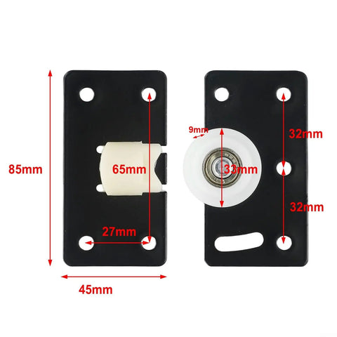 Ultra Quiet Squeak Free Nylon Garage Door Roller With Steel Bearing 85mm Replacement Pulley, Adjustable Sliding Closet Wheel Kit For Wardrobe, Black Durable Hardware, 85x45mm