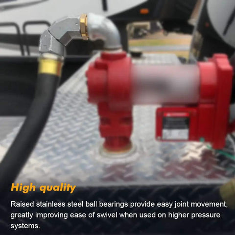 3/4 Inch Fuel Hose Swivel 360 Degree Rotating Connector For Fuel Nozzle And Hose No Twist Design Zinc Alloy Rust Resistant Easy Install Durable Marine RV Boat Use on hose with elbow fitting