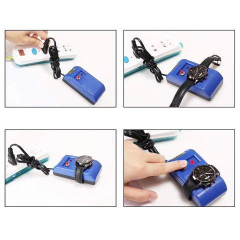 Pro Grade Watch Demagnetizer Tool For Mechanical Timepieces 110V Degauss Device Portable Repair Kit With Screwdrivers And Tweezers Restores Accurate