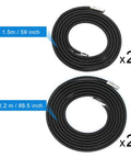 Heavy Duty Replacement Elastic Cords For Zero Gravity Chairs 4 Pack Universal Black Rubber Bungee Straps 59 86 Inch shown in two lengths.
