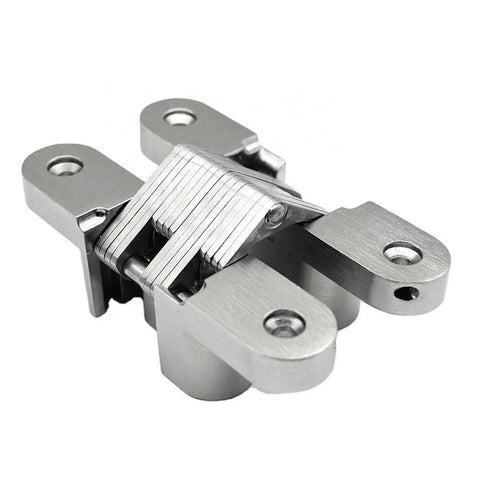 2 Pack 180 Degree Swing Door Hinges Invisible Concealed Cross Hinges For Cabinets And Folding Tables Casement Style 13x45mm