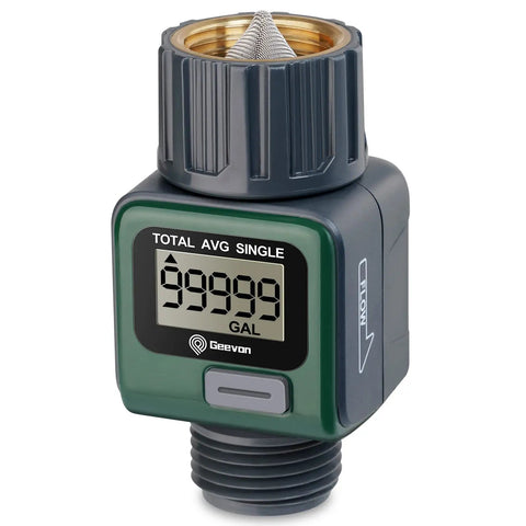 Heavy Duty Garden Hose Water Flow Meter With Brass Inlet And Metal Thread High Accuracy IPX6 Waterproof Ideal For Outdoor Watering RV Tank Fill Lawn Sprinkler Nozzle Sprayer 1 Pack