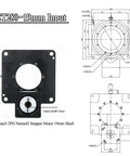 Heavy Duty Hollow Rotary Platform With Shop Grade 360 Motion And Right On 5 To 200 Ratios showing detailed dimensions and input shaft specifications.