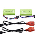 Two Pack 7.4V 2S 600mAh Li Ion Rechargeable Battery With SM-4P Plug And Charger Cable For Water Bead Blasters And DE85 RC Cars JF-71A