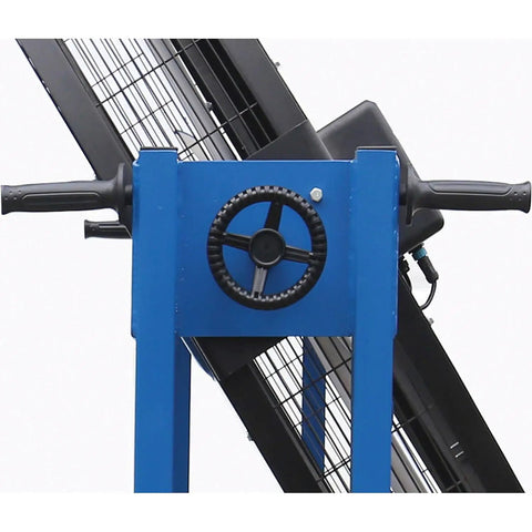 Detail view of the variable speed dial on Six Foot Heavy Duty Mobile Industrial Barrel Fan Pumping Forty Thousand CFM Of Big Air Punch