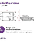 ProHeal Portable Electric Patient Lift With 4 Point Spreader Bar For Home Care Or Facility Use Fits Under Beds And Into Trunks Supports 350 Pounds Weight Capacity For Easy Mobility Transfers Safety First folded dimensions diagram