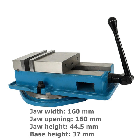 6 Inch Precision Bench Vise With Swivel Base For Milling Shaping And Drilling Machines, Rugged Cast Iron Build